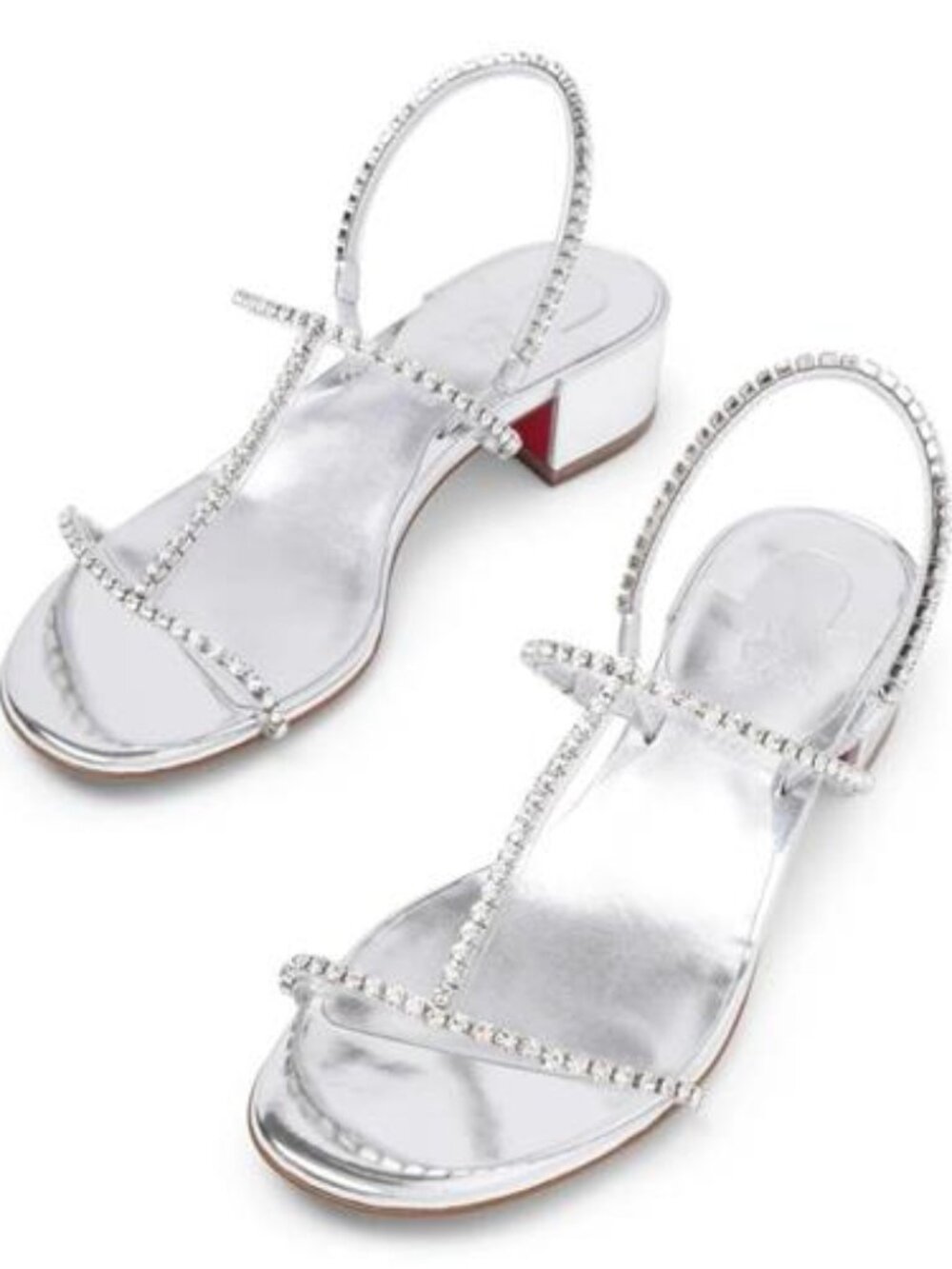 Christian Louboutin SIMPLE QUEENIE 25 Crystal Strass Strappy Sandals Heels